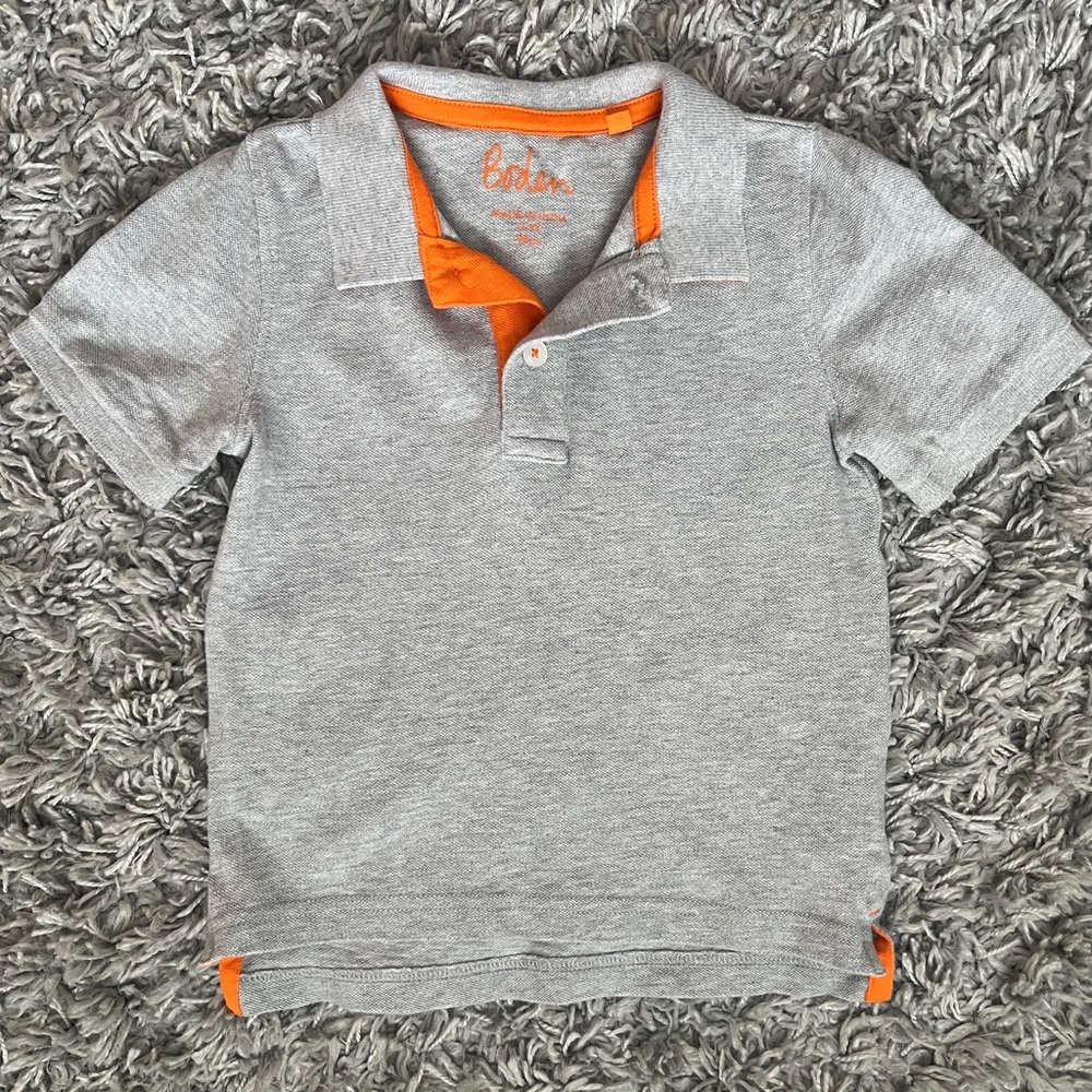 Boden boys grey polo, size 2-3Y